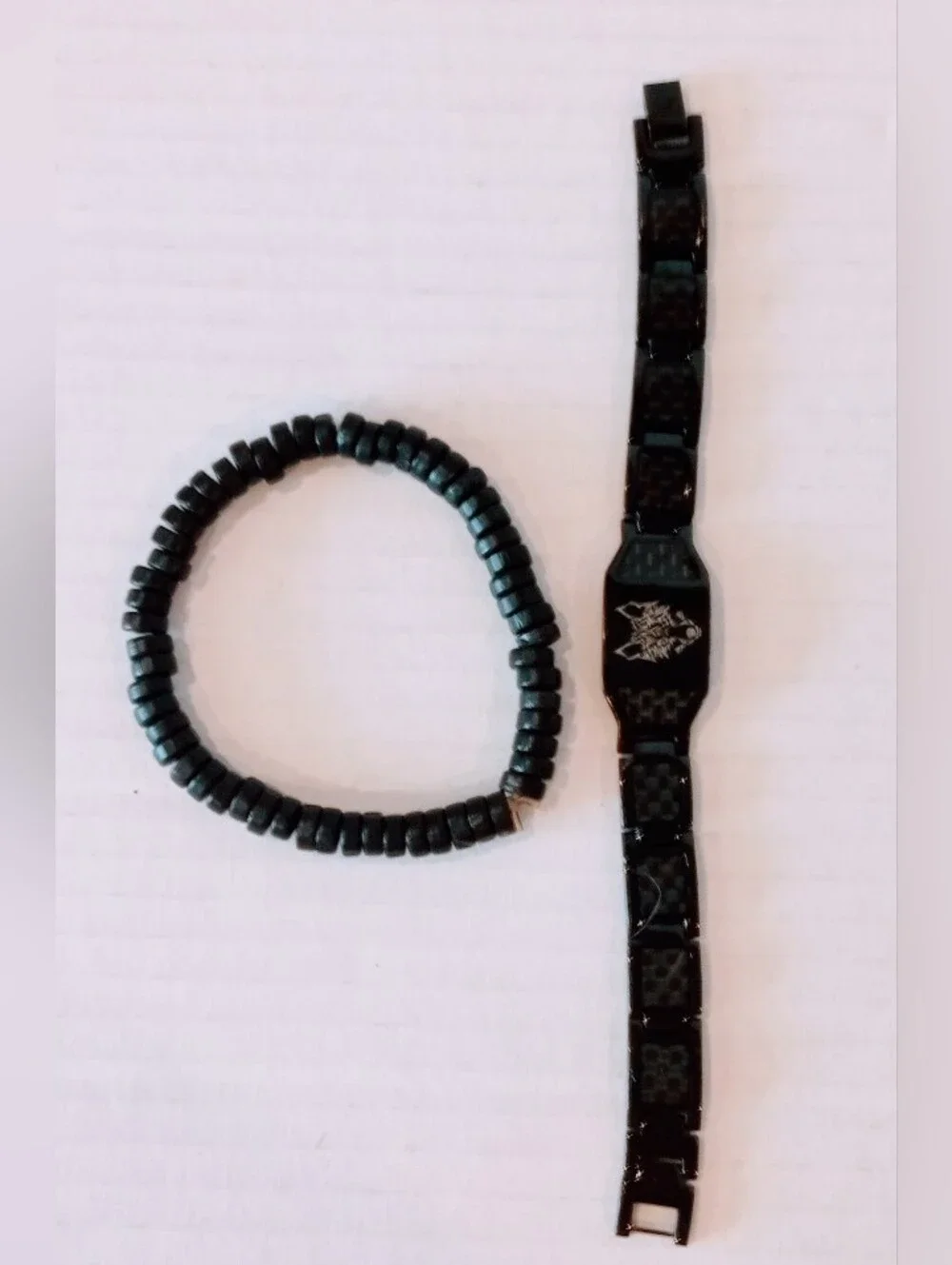 Stainless Steel Wolf Link Bracelet And Stretchy Bracelet